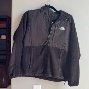 The North Face Chocolate Brown hooded fleece jacket S Cabincore Polartec layer